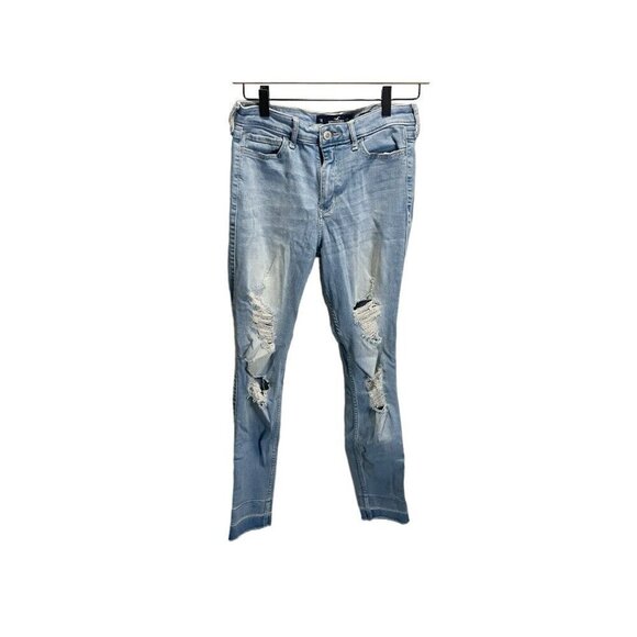 Hollister Denim - Hollister High Rise Super Skinny Jeans Size 28 x 29 Light Wash Distressed